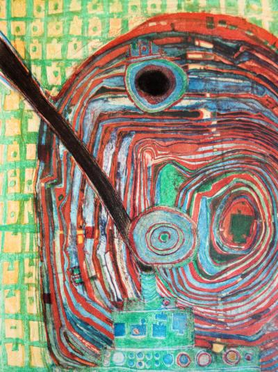 Friedensreich HUNDERTWASSER : Couple surréaliste - Gravure originale signée 2