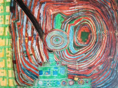 Friedensreich HUNDERTWASSER : Couple surréaliste - Gravure originale signée 2