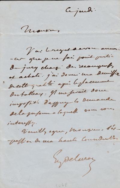 Eugène DELACROIX - Lettre autographe signée 2