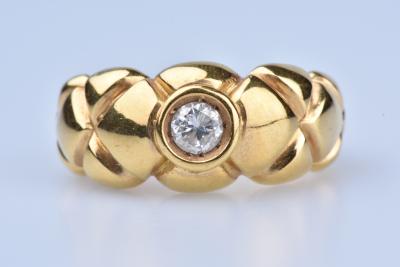 Bague solitaire en Or jaune 18 ct (750/1000), 1 diamant rond brillant à 0,17 ct au total 2