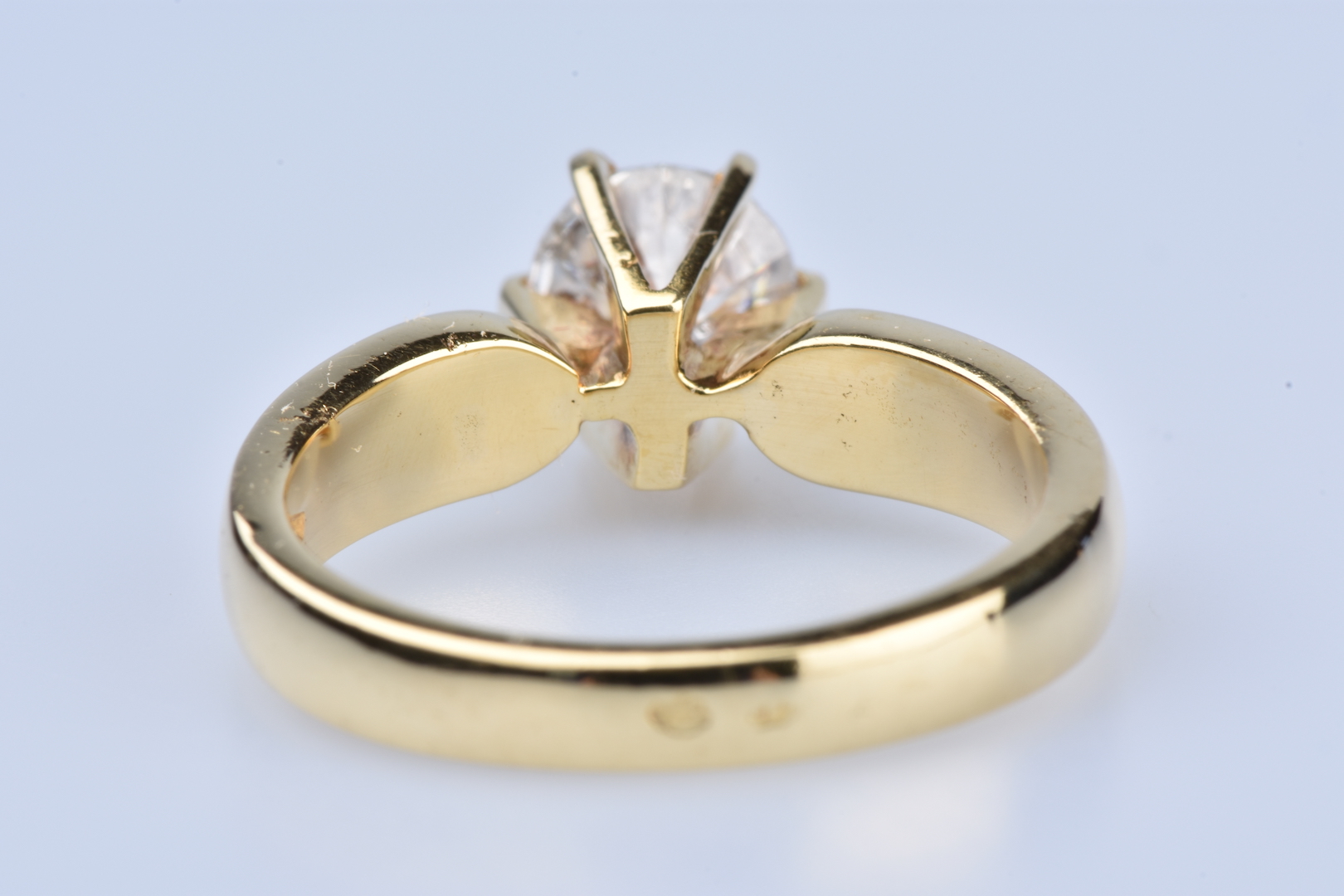 Bague Solitaire Or Jaune 18ct Ancienne - Diamant 0.38ct, Taille N (US 6 3/4)