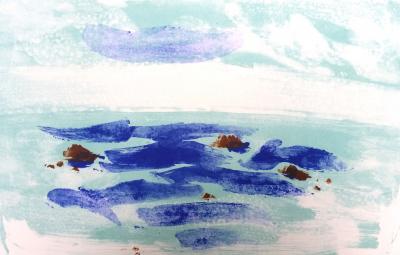 Jean HELION - La mer battant les récifs ,1965 - Lithographie signée numerotée 2
