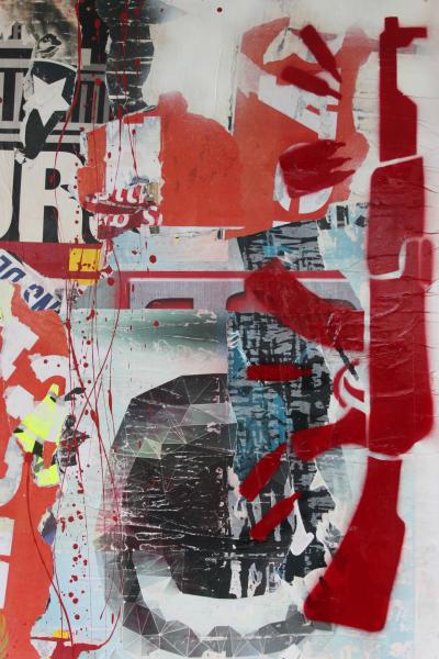 Christophe STOUVENEL  - So Viel System, 2015 - Pochoirs et affiches arrachées 2