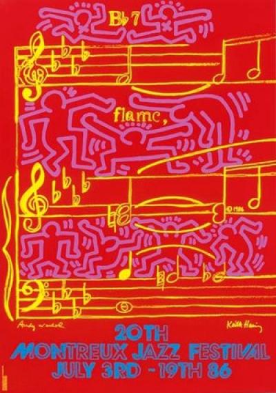 Keith HARING et Andy WARHOL - Montreux Jazz Festival, 1986 - Sérigraphie