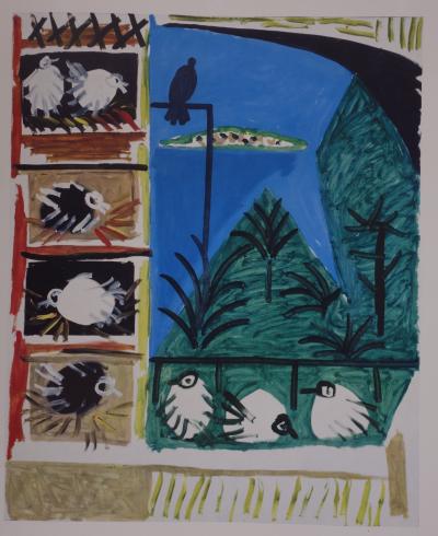 Pablo Picasso (d’après) : Colombes à la fenêtre de la Californie, 1960 - Lithographie 2