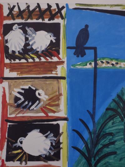 Pablo Picasso (d’après) : Colombes à la fenêtre de la Californie, 1960 - Lithographie 2
