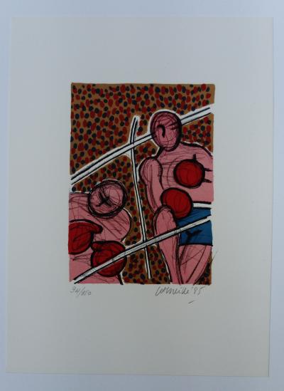 CORNEILLE - Boxeurs II, 1985 - Lithographe signée au crayon 2