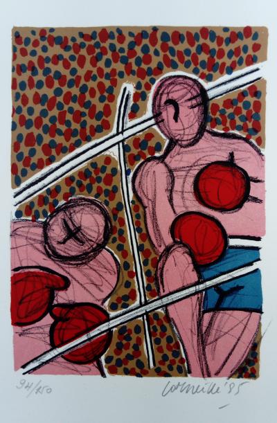 CORNEILLE - Boxeurs II, 1985 - Lithographe signée au crayon 2