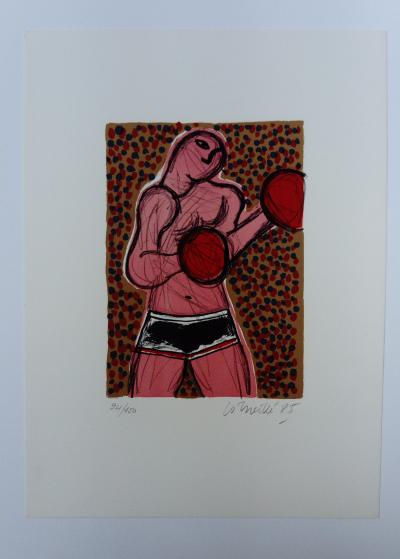 CORNEILLE - Boxeurs, 1985 - Lithographie signée au crayon 2