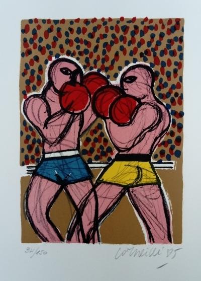 CORNEILLE - Boxeurs, 1985 - Lithographie signée au crayon 2