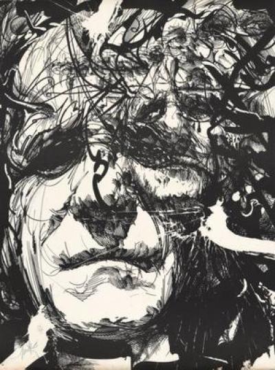 Raymond MORETTI - Portrait - Lithographie originale signée 2