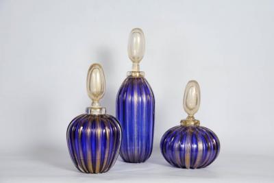 Set de trois bouteilles en verre de Murano 2