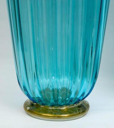 Paire de vases en verre de Murano signé 