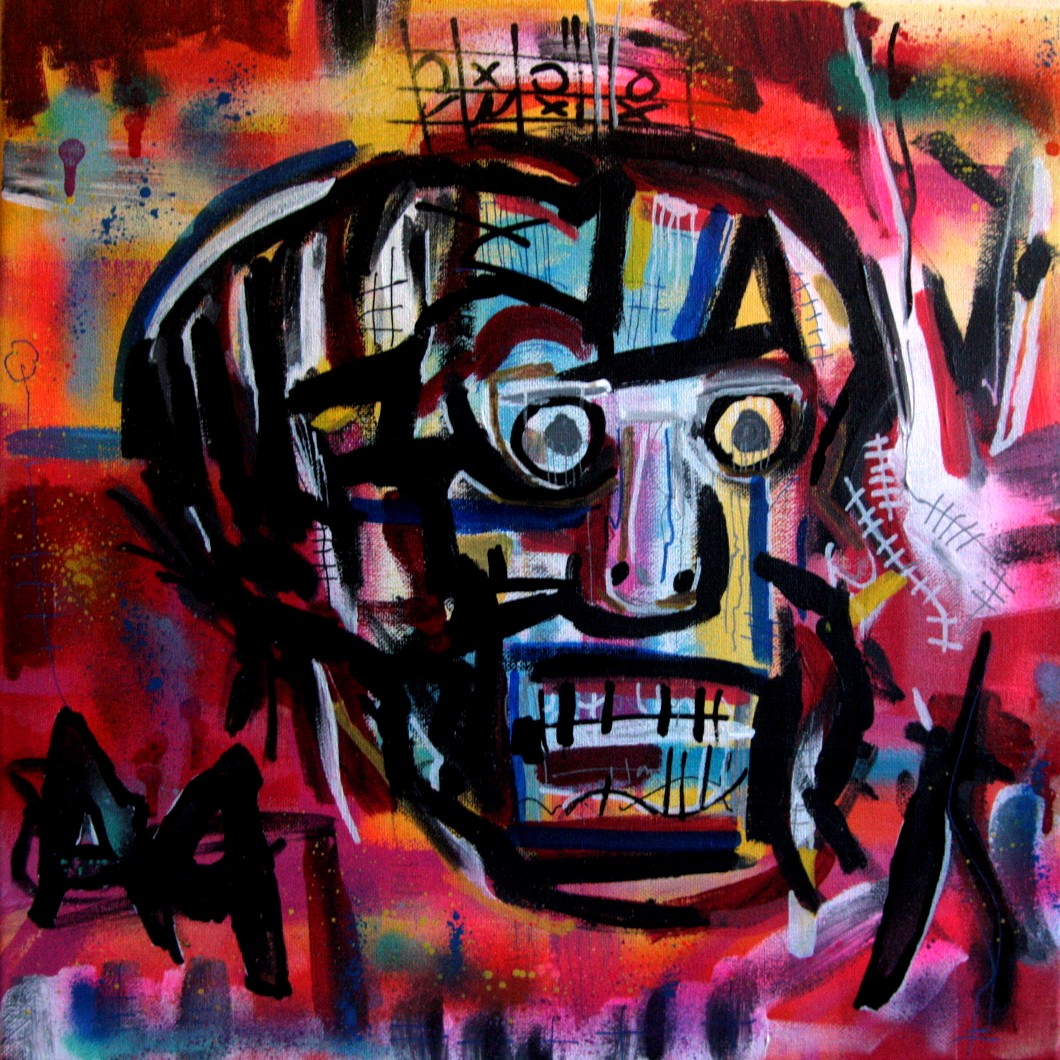 Pyb Skull 110 Red Peinture Originale Street Art Plazzart Envie d'un tableau personnalisé street art sur toile pas cher ? www plazzart com