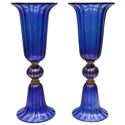 Toso - Paire de vases en verre de Murano 2