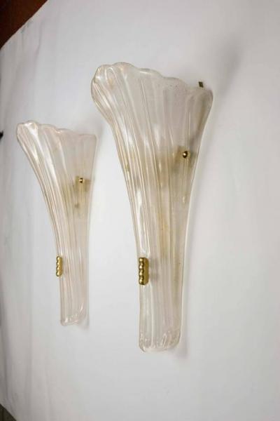 Italie, Set de quatre appliques en verre de Murano 2