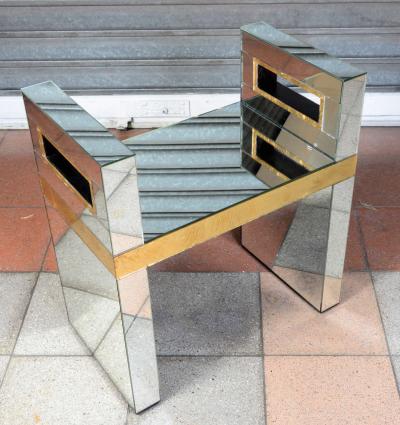 Travail Italien, circa 2000 - Paire de bancs en miroir 2