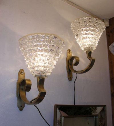 Barovier & Toso - Paire d’appliques en verre de Murano 2