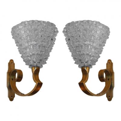 Barovier & Toso - pair of brackets in Murano glass 2