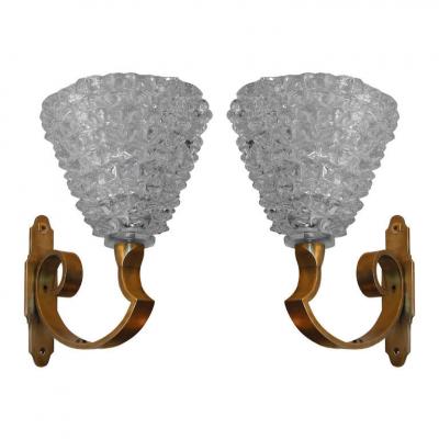 Barovier & Toso - Paire d’appliques en verre de Murano 2