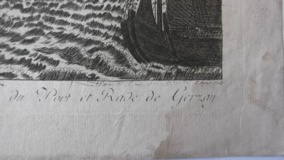 Anonyme - Gravure colorisée - Vue du port de Grenay - XVIIIe siècle 2