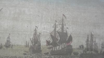 Anonyme - Gravure colorisée - Vue du port de Grenay - XVIIIe siècle 2