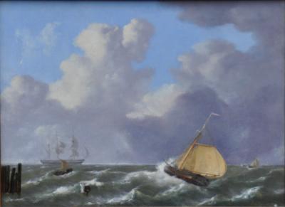 Emanuel DE VRIES - Marine, 1842 - Huile sur panneau 2