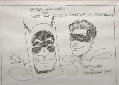 BATMAN et ROBIN Dessin original du créateur Bob KANE 2