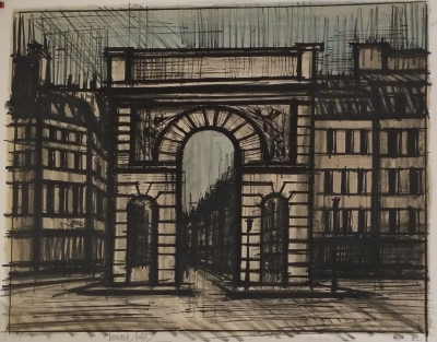 Bernard  Buffet - La porte Saint-Martin, 1962 - lithographie originale signée à la main et justifiée 2