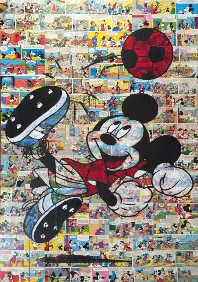 Diana EGER - Worldcup Mickey, 2016 - Mixed media on wood 2