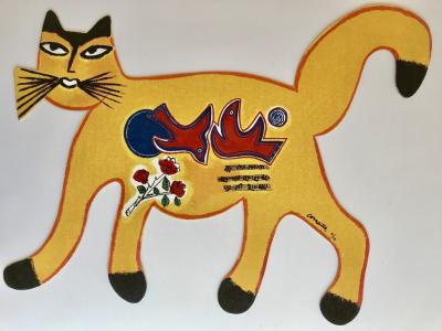 Corneille - La chat jaune (structure métallique originale signée par l’artiste) 2