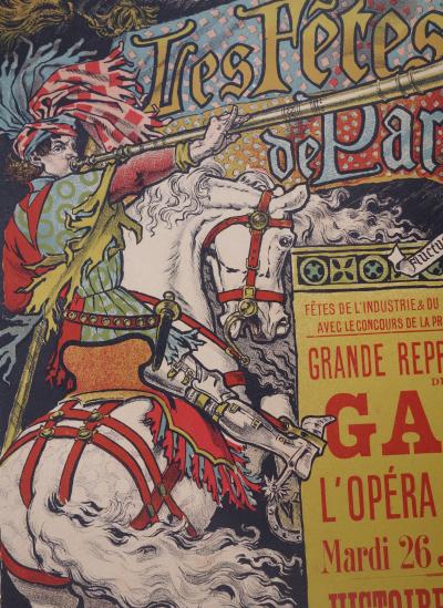 Eugène Grasset : Fêtes de Paris - lithographie originale signée, 1897 2
