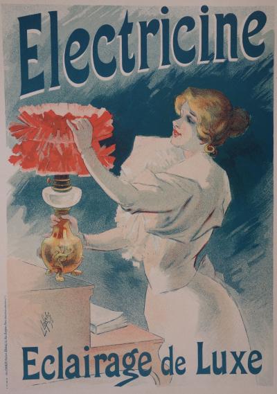 Lucien LEFEVRE : Electricine - lithographie originale signée, 1897 2