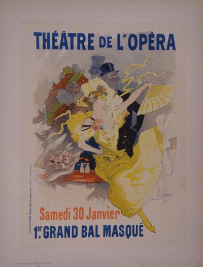Jules CHERET : Le gala masqué, 1897 - Lithographie originale signée