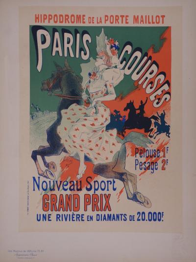 Jules CHERET : Une cavalière élégante, 1897 - Lithographie originale signée 2
