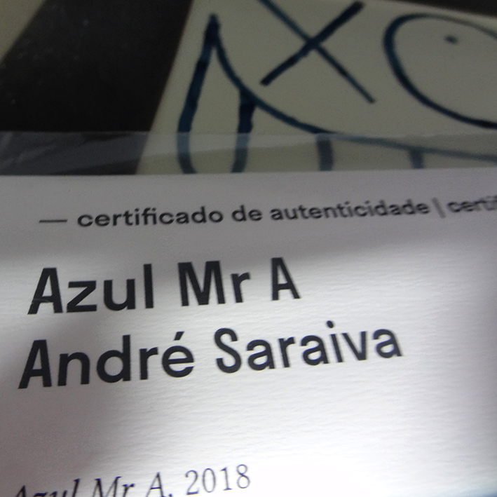 AZUL MR A BY ANDRé SARAIVA, 2018,Handpainted ceramic tile Street Art