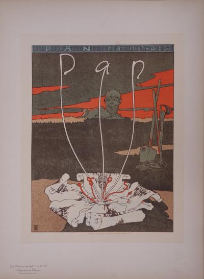 Joseph Sattler : Pan - lithographie originale signée, 1897 2
