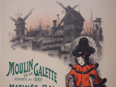 Roedel : Moulin de la Galette - lithographie originale signée, 1897 2