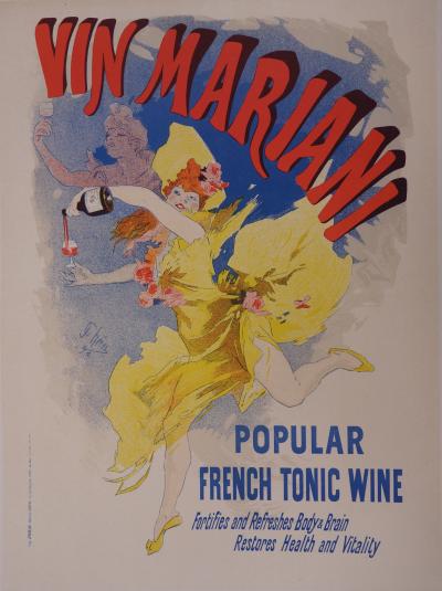 Jules Chéret : Vin Mariani - Original Lithograph, signed, 1897 2