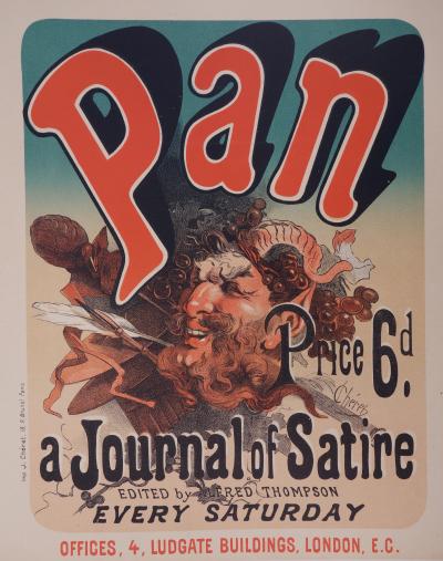Jules CHERET : Pan, 1897 - Lithographie originale signée
