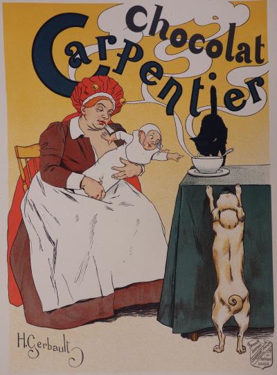 Henri GERBAULT : Chocolat Carpentier - lithographie originale signée, 1897 2
