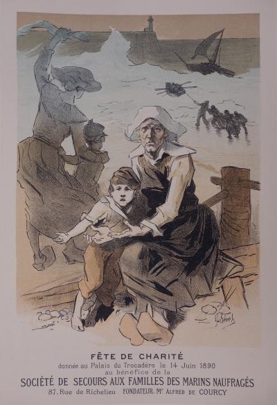 Jules Chéret : Fête de charité - lithographie originale signée, 1897 2