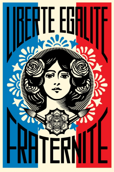 Shepard FAIREY (Obey) - Liberté Egalité Fraternité -  Lithographie Offset signée