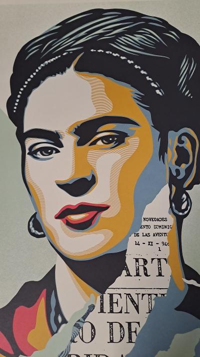 Shepard FAIREY (Obey) - La femme qui a vaincu la douleur (Frida Kahlo) -  Lithographie Offset signée 2