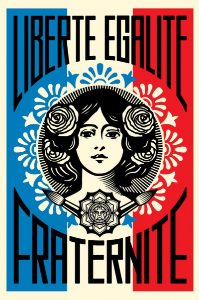 Shepard Fairey (OBEY) - Liberté Egalité Fraternité -  Impression Offset signée 2