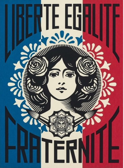 Shepard Fairey (OBEY) - Liberté Egalité Fraternité -  Impression Offset signée 2