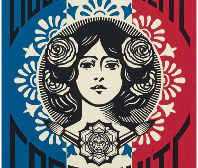 Shepard Fairey (OBEY) - Liberté Egalité Fraternité -  Impression Offset signée 2