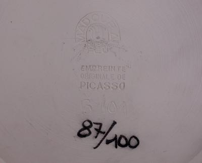 Pablo PICASSO - Joueur de diaule et faunesse - Céramique signée - Madoura 2