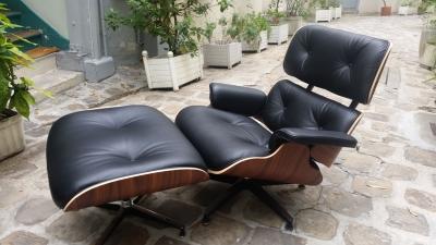 Eames Lounge chair et Ottoman - Cuir noir / Palissandre - édition Herman Miller- Circa 2010 2
