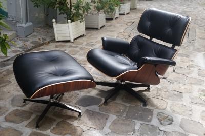 Eames Lounge chair et Ottoman - Cuir noir / Palissandre - édition Herman Miller- Circa 2010 2
